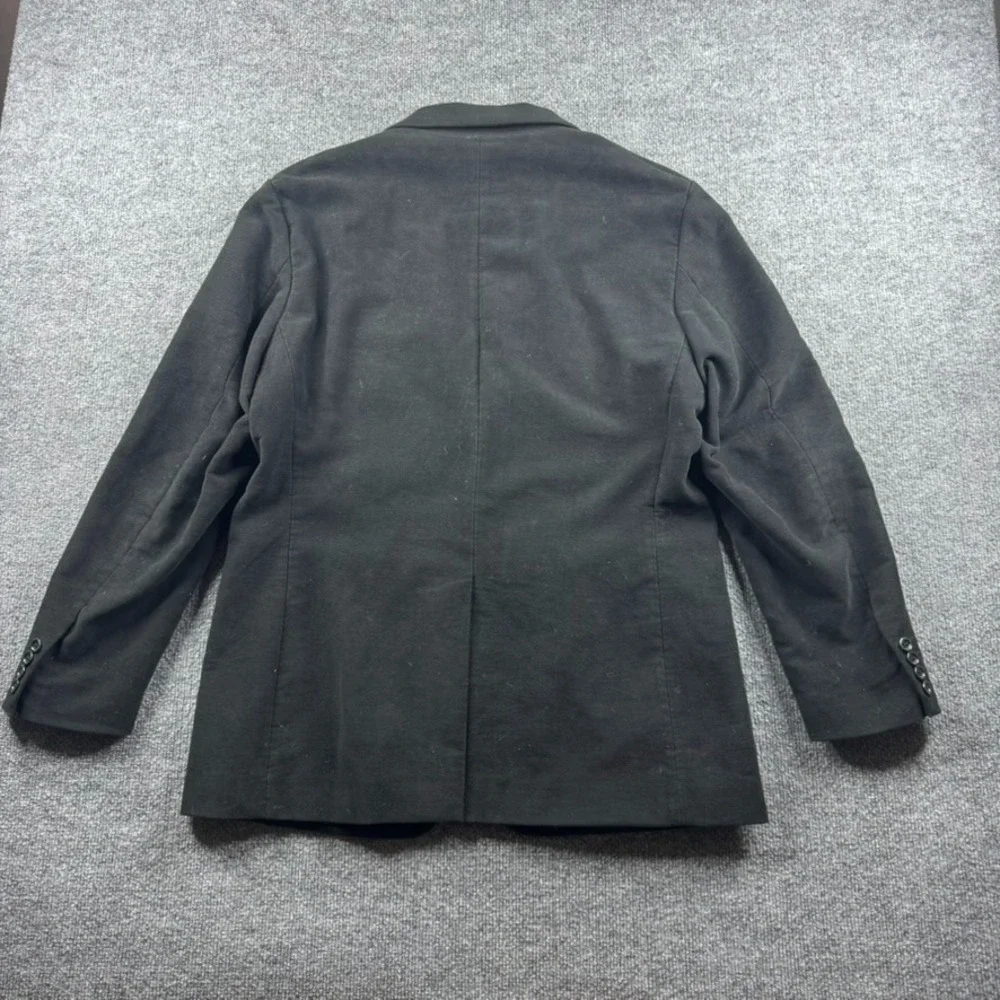 Banana Republic Blazer Men 42R Black Suede Sport Coat Jacket Suit Cotton Career